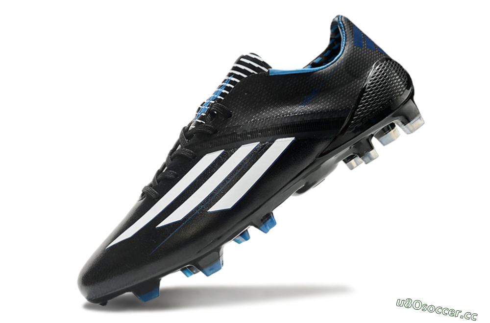 Men's Adidas F50 Adizero Elite FG Firm Ground Low-Tops Football Boots - Black/White/Blue 5