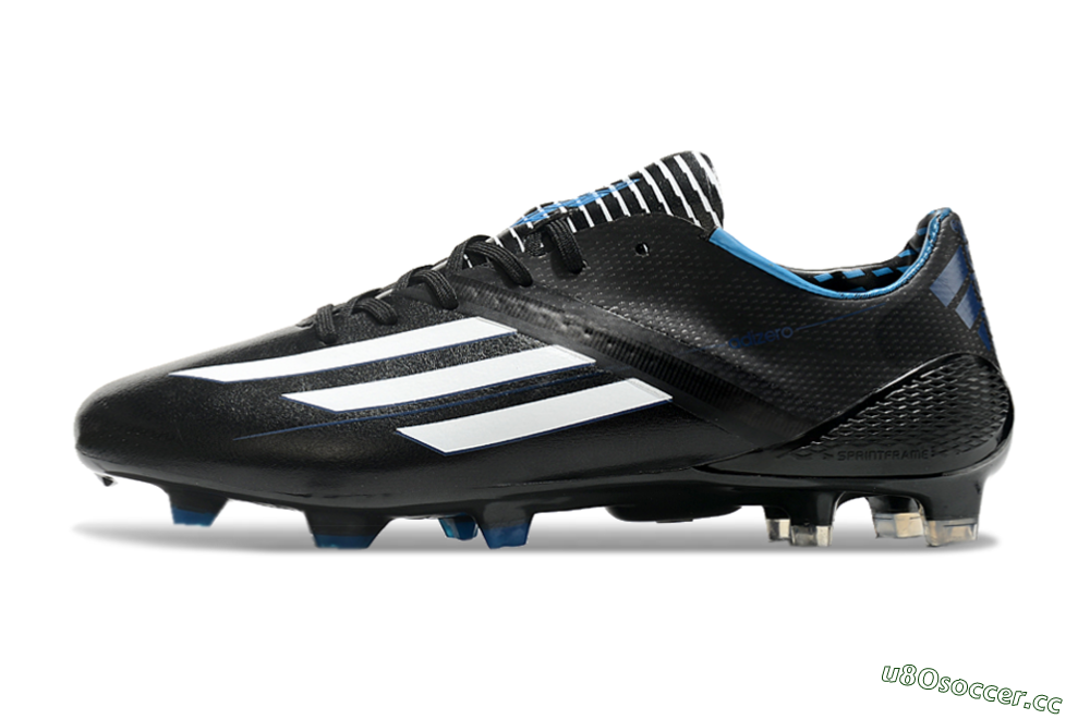 Men's Adidas F50 Adizero Elite FG Firm Ground Low-Tops Football Boots - Black/White/Blue 0