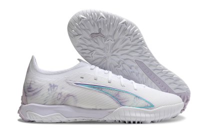 Men's Puma Ultra Ultimate TF Artificial Turf Low-Tops Football Shoes - White/Purple/Blue