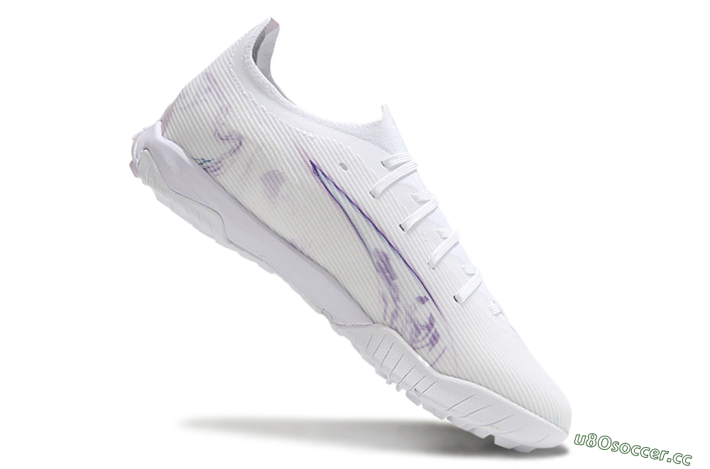 Men's Puma Ultra Ultimate TF Artificial Turf Low-Tops Football Shoes - White/Purple/Blue 4