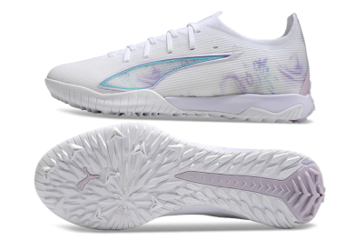 Men's Puma Ultra Ultimate TF Artificial Turf Low-Tops Football Shoes - White/Purple/Blue