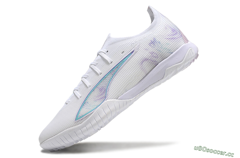 Men's Puma Ultra Ultimate TF Artificial Turf Low-Tops Football Shoes - White/Purple/Blue 5