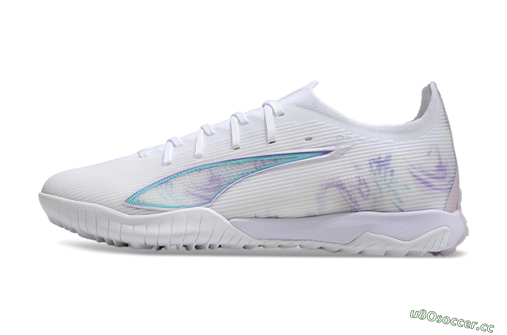 Men's Puma Ultra Ultimate TF Artificial Turf Low-Tops Football Shoes - White/Purple/Blue 0