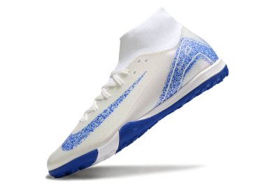 Men's Nike Air Zoom Mercurial Superfly 10 Elite TF Artificial Turf High-Tops Football Shoes - Beige/White/Blue