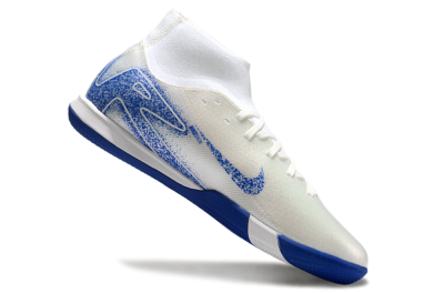 Men's Nike Air Zoom Mercurial Superfly 10 Elite IC Indoor & Futsal High-Tops Football Shoes - Beige/White/Blue
