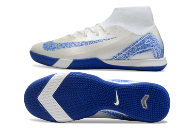 Men's Nike Air Zoom Mercurial Superfly 10 Elite IC Indoor & Futsal High-Tops Football Shoes - Beige/White/Blue