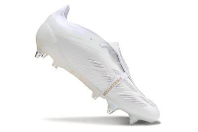 Men's Adidas Predator Elite Foldover Tongue SG Soft Ground Low-Tops Football Boots - Beige/White/Gold