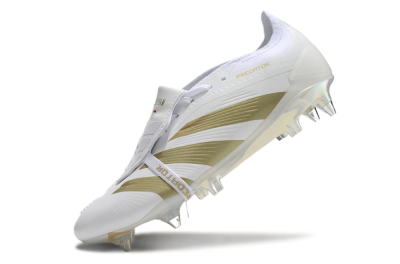 Men's Adidas Predator Elite Foldover Tongue SG Soft Ground Low-Tops Football Boots - Beige/White/Gold