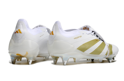 Men's Adidas Predator Elite Foldover Tongue SG Soft Ground Low-Tops Football Boots - Beige/White/Gold