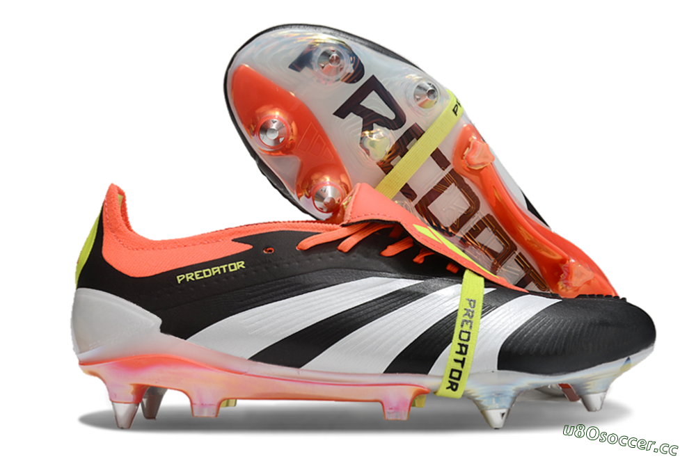 Men's Adidas Predator Elite Foldover Tongue SG Soft Ground Low-Tops Football Boots - Black/White/Red 2
