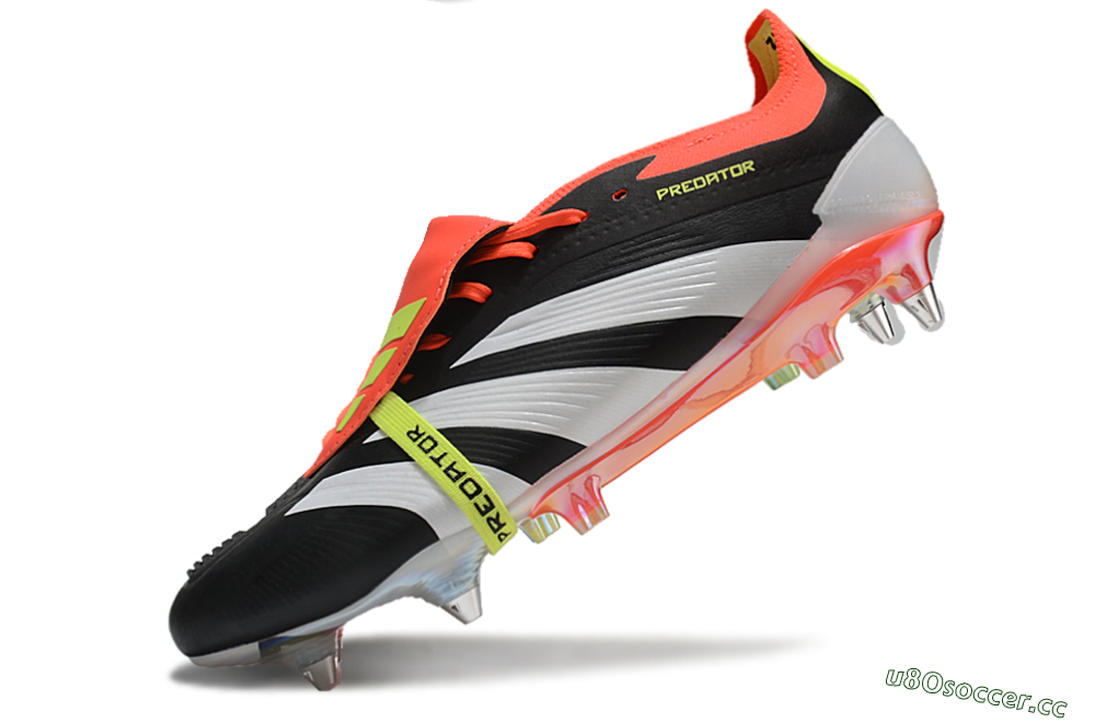 Men's Adidas Predator Elite Foldover Tongue SG Soft Ground Low-Tops Football Boots - Black/White/Red 5