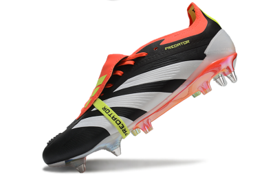 Men's Adidas Predator Elite Foldover Tongue SG Soft Ground Low-Tops Football Boots - Black/White/Red