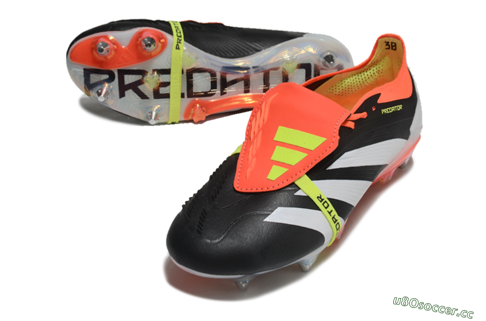 Men's Adidas Predator Elite Foldover Tongue SG Soft Ground Low-Tops Football Boots - Black/White/Red 3