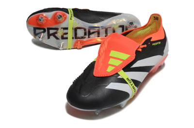 Men's Adidas Predator Elite Foldover Tongue SG Soft Ground Low-Tops Football Boots - Black/White/Red