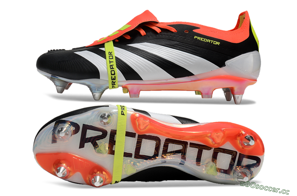 Men's Adidas Predator Elite Foldover Tongue SG Soft Ground Low-Tops Football Boots - Black/White/Red 1