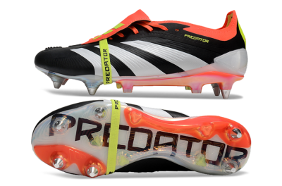 Men's Adidas Predator Elite Foldover Tongue SG Soft Ground Low-Tops Football Boots - Black/White/Red