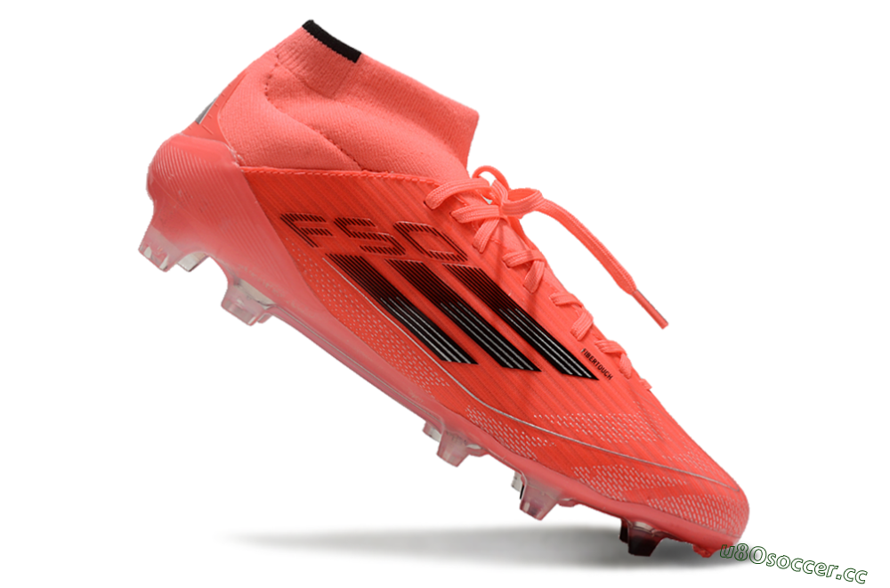 Men's Adidas F50 Elite Mid FG Firm Ground High-Tops Football Boots - Red/Black/Silver 4