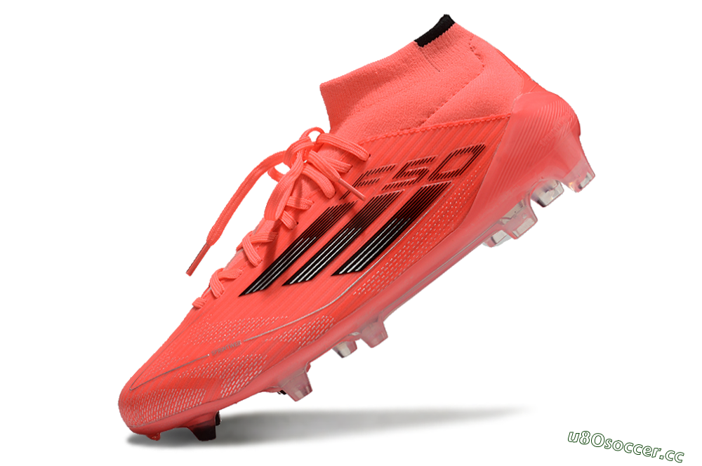 Men's Adidas F50 Elite Mid FG Firm Ground High-Tops Football Boots - Red/Black/Silver 5