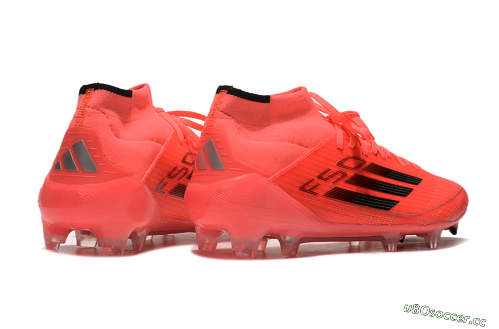 Men's Adidas F50 Elite Mid FG Firm Ground High-Tops Football Boots - Red/Black/Silver 6