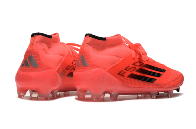 Men's Adidas F50 Elite Mid FG Firm Ground High-Tops Football Boots - Red/Black/Silver