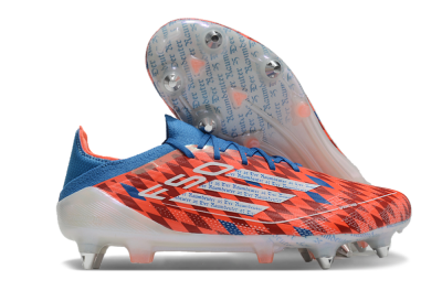 Men's Adidas F50 Elite SG Soft Ground Low-Tops Football Boots - Red/Blue/White