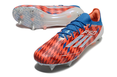 Men's Adidas F50 Elite SG Soft Ground Low-Tops Football Boots - Red/Blue/White