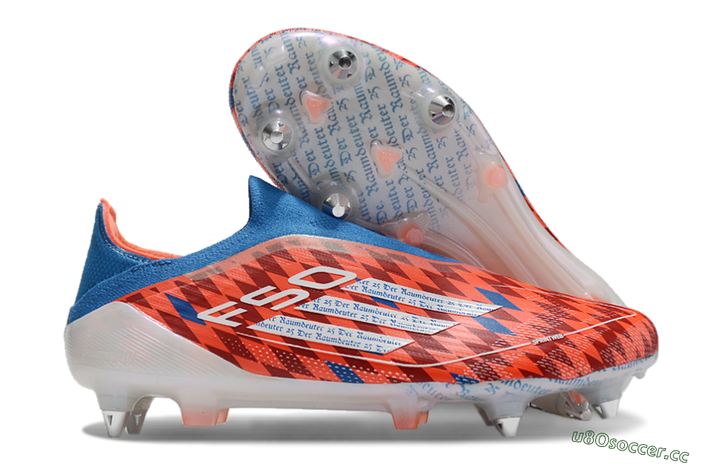 Men's Adidas F50 Elite Laceless SG Soft Ground Low-Tops Football Boots - Red/Blue/White 2
