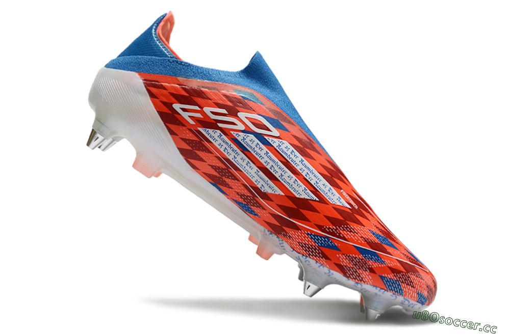 Men's Adidas F50 Elite Laceless SG Soft Ground Low-Tops Football Boots - Red/Blue/White 4