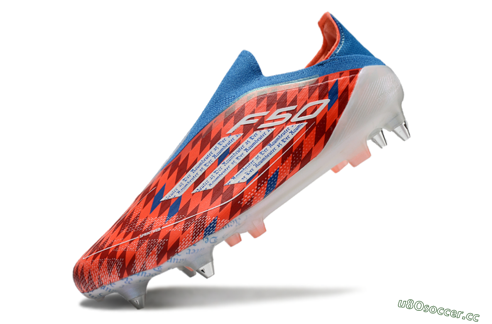 Men's Adidas F50 Elite Laceless SG Soft Ground Low-Tops Football Boots - Red/Blue/White 5