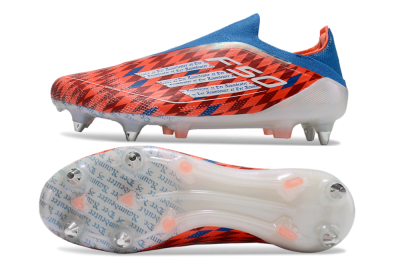 Men's Adidas F50 Elite Laceless SG Soft Ground Low-Tops Football Boots - Red/Blue/White