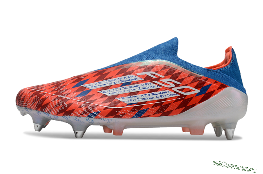 Men's Adidas F50 Elite Laceless SG Soft Ground Low-Tops Football Boots - Red/Blue/White 0