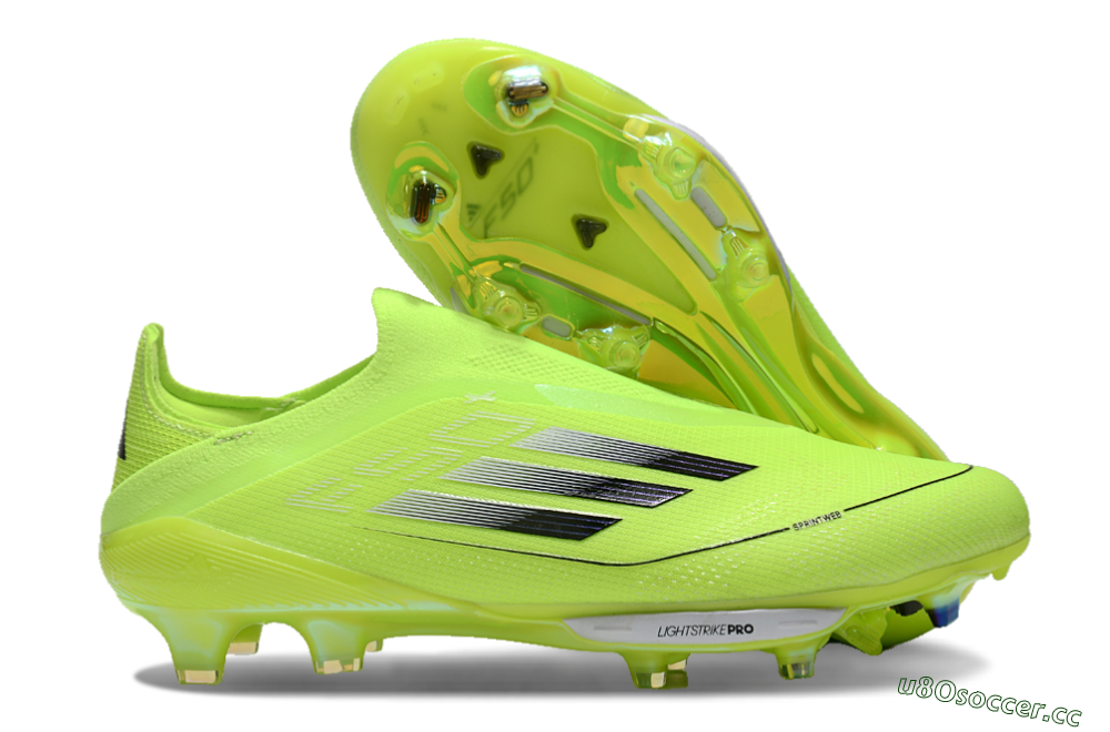 Men's Adidas F50+ Lightstrike Elite Laceless SG Soft Ground Low-Tops Football Boots - Yellow/Black/White 2