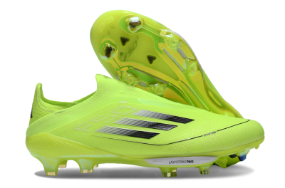Men's Adidas F50+ Lightstrike Elite Laceless SG Soft Ground Low-Tops Football Boots - Yellow/Black/White