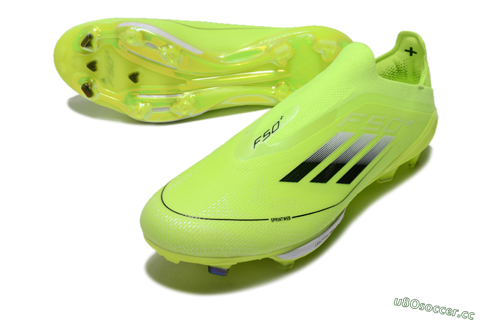 Men's Adidas F50+ Lightstrike Elite Laceless SG Soft Ground Low-Tops Football Boots - Yellow/Black/White 3