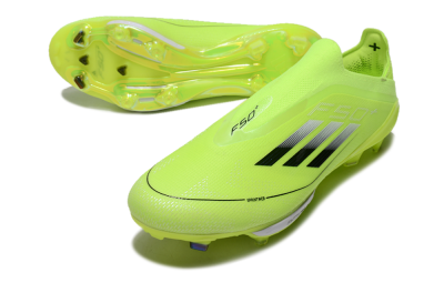 Men's Adidas F50+ Lightstrike Elite Laceless SG Soft Ground Low-Tops Football Boots - Yellow/Black/White