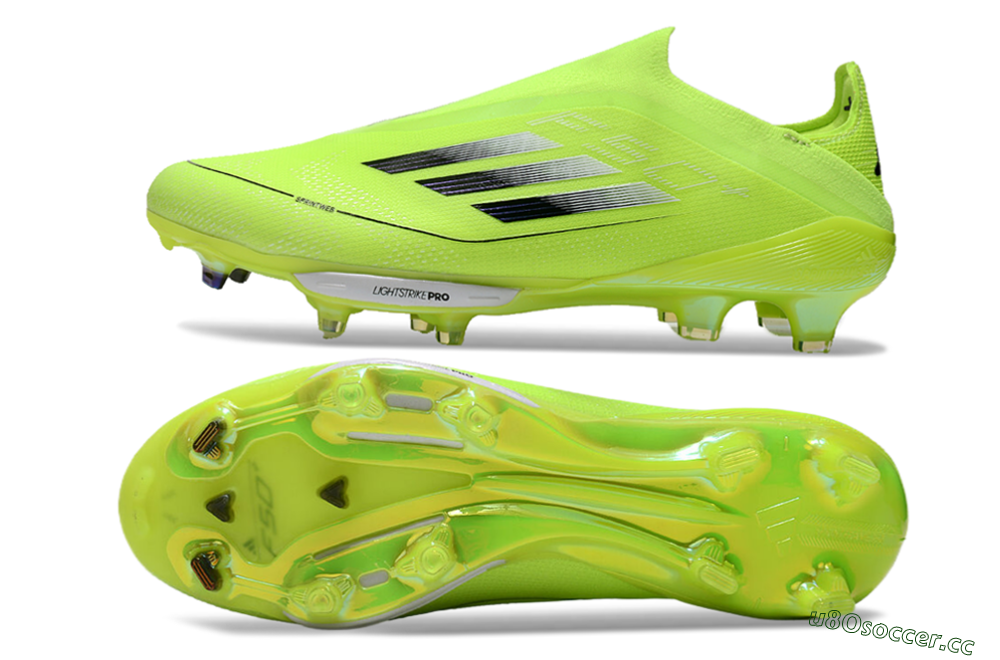 Men's Adidas F50+ Lightstrike Elite Laceless SG Soft Ground Low-Tops Football Boots - Yellow/Black/White 1