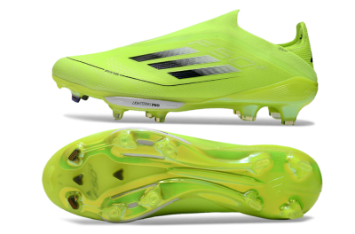 Men's Adidas F50+ Lightstrike Elite Laceless SG Soft Ground Low-Tops Football Boots - Yellow/Black/White