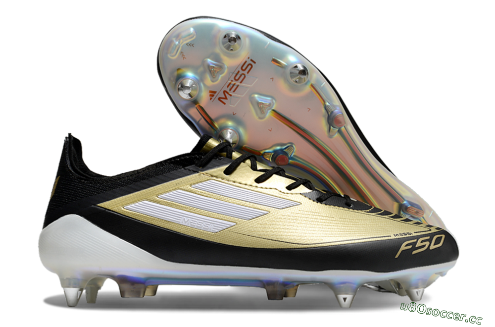 Men's Adidas F50 Elite SG Soft Ground Low-Tops Football Boots - Gold/Black/White 2