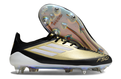 Men's Adidas F50 Elite SG Soft Ground Low-Tops Football Boots - Gold/Black/White