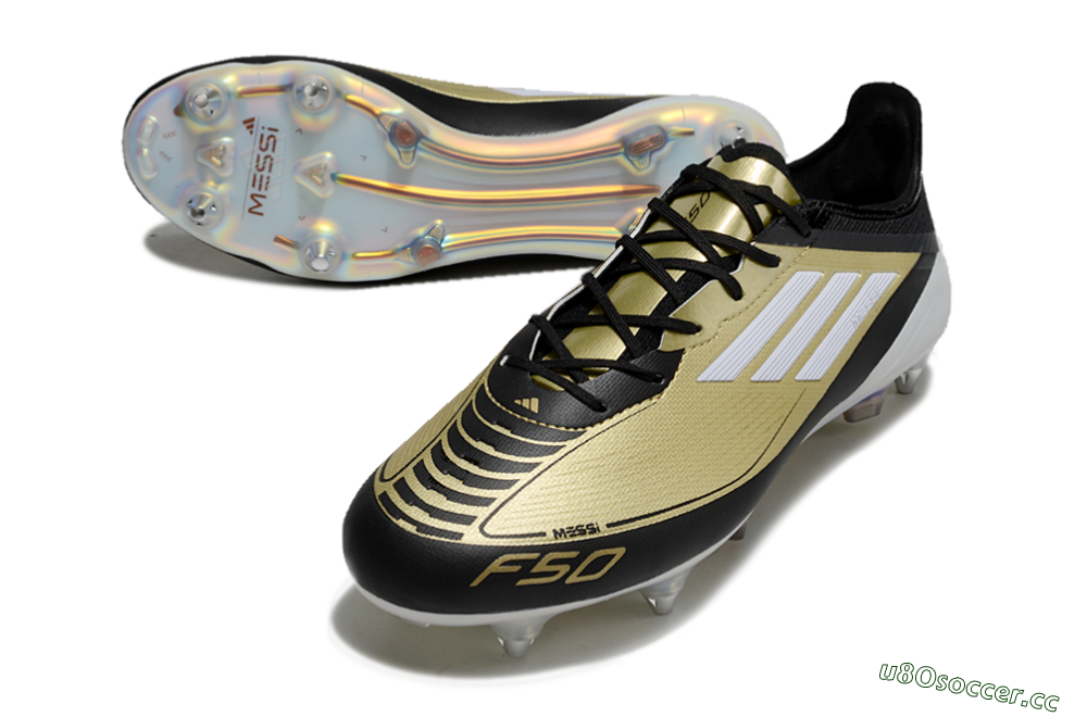 Men's Adidas F50 Elite SG Soft Ground Low-Tops Football Boots - Gold/Black/White 3