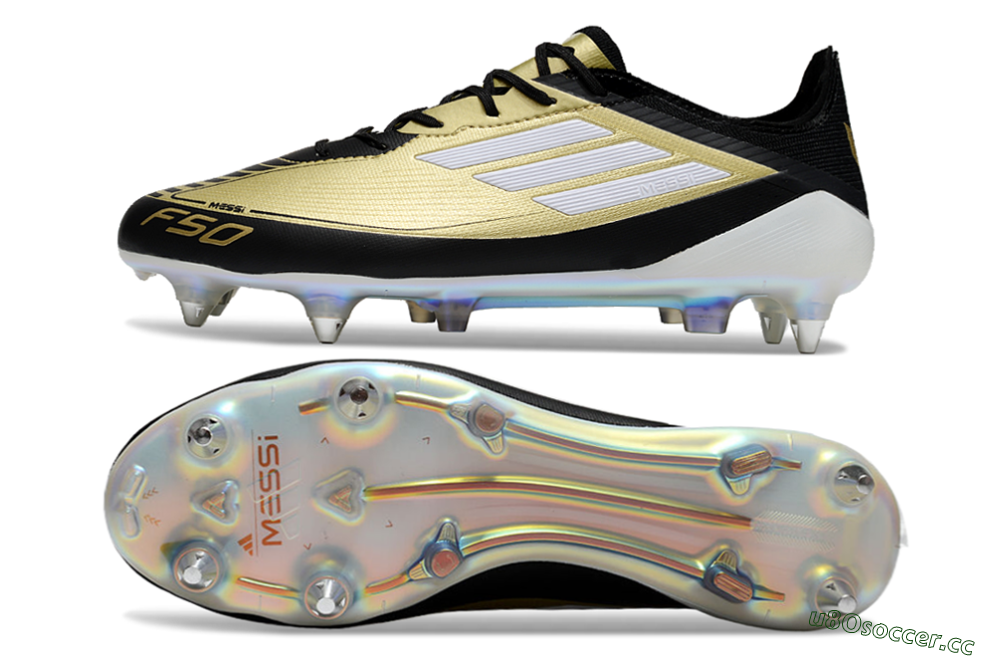 Men's Adidas F50 Elite SG Soft Ground Low-Tops Football Boots - Gold/Black/White 1
