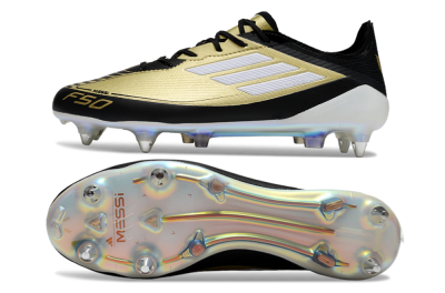 Men's Adidas F50 Elite SG Soft Ground Low-Tops Football Boots - Gold/Black/White