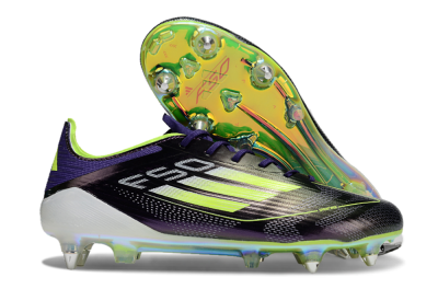Men's Adidas F50 Elite SG Soft Ground Low-Tops Football Boots - Purple/Yellow/Gold