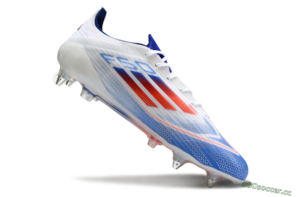 Men's Adidas F50 Elite SG Soft Ground Low-Tops Football Boots - White/Blue/Red 4