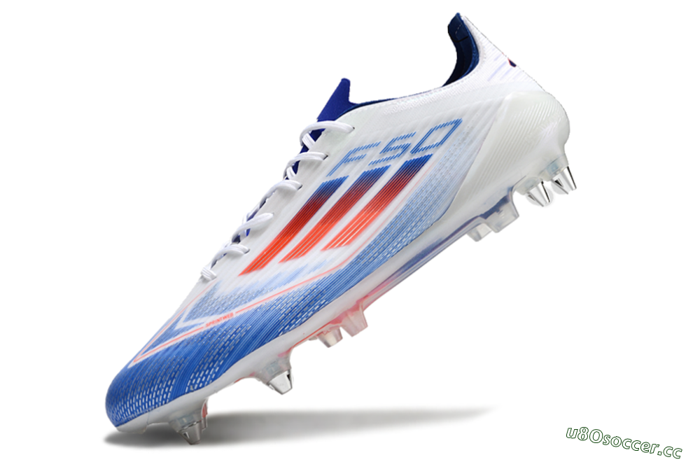 Men's Adidas F50 Elite SG Soft Ground Low-Tops Football Boots - White/Blue/Red 5