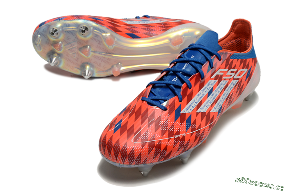 Men's Adidas F50 Elite SG Soft Ground Low-Tops Football Boots - Red/Blue/White 3