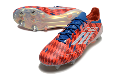 Men's Adidas F50 Elite SG Soft Ground Low-Tops Football Boots - Red/Blue/White