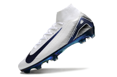 Men's Nike Air Zoom Mercurial Superfly 10 Elite FG Firm Ground High-Tops Football Boots - White/Blue/Gold