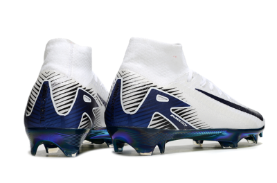 Men's Nike Air Zoom Mercurial Superfly 10 Elite FG Firm Ground High-Tops Football Boots - White/Blue/Gold