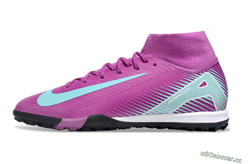 Men's Nike Air Zoom Mercurial Superfly 10 Elite TF Artificial Turf High-Tops Football Shoes - Red/Jade/White 0